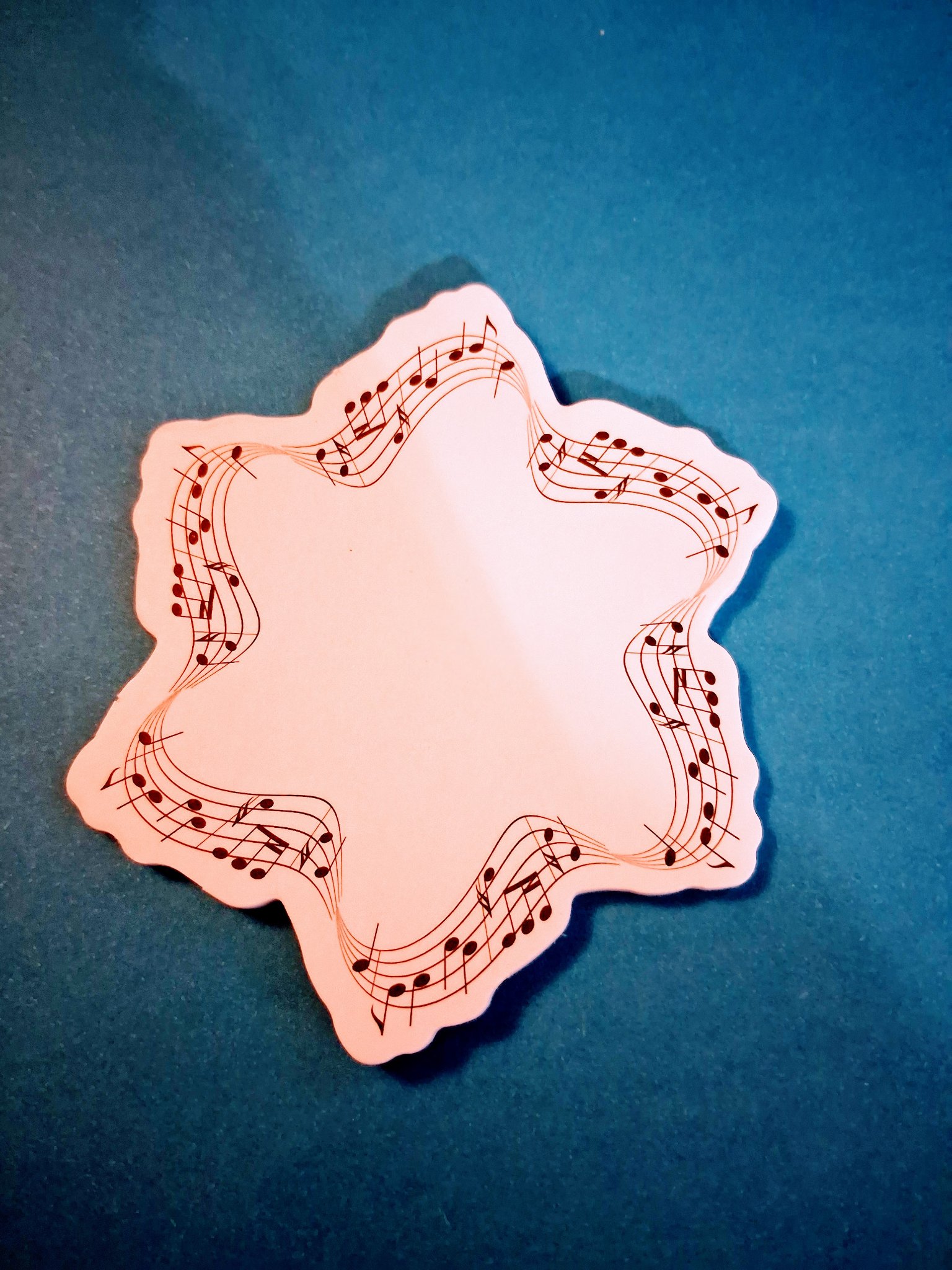 Die-Cut Music Notepad — 41G Star Shape with Music Staff Border